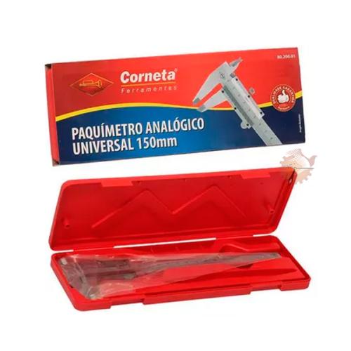 Paquímetro Analógico Universal 150mm - Paquímetro em Aço 150mm Corneta